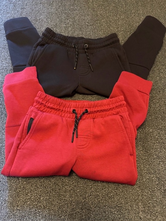 Member's Mark Other - 2 Pair Member’s Mark Boys Active Tech Joggers  Black & Burgundy Size 4/5